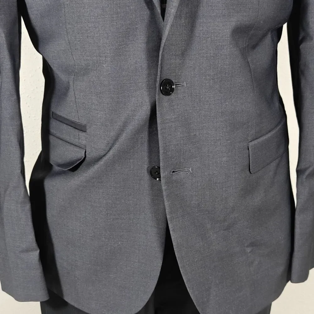 Express Photographer Men's Sport Coat‎ Blazer CH Gray Wool Blend Slim Fit 42L